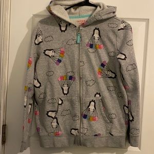 Girls zip up hooded sweater